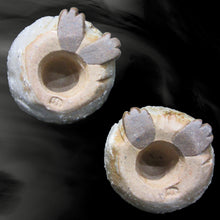 画像をギャラリービューアに読み込む, 唐津焼 ふくろう置物セット インテリア 梟 フクロウ かわいい 風水