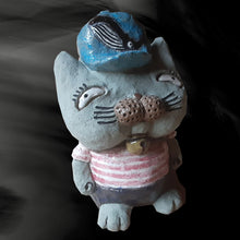 画像をギャラリービューアに読み込む, 唐津焼 鈴猫シリーズ(鯨キャップ) 猫 ねこ ネコ 置物 飾り かわいい おもしろ
