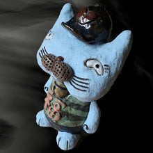 画像をギャラリービューアに読み込む, 唐津焼 鈴猫シリーズ(福猫) 猫 ねこ ネコ 置物 飾り かわいい おもしろ