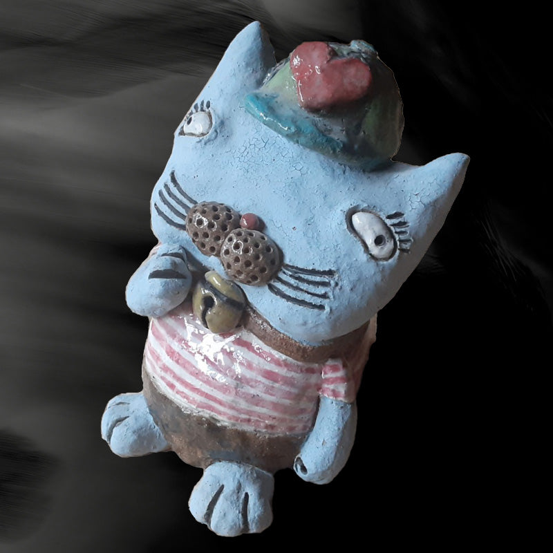 唐津焼 鈴猫シリーズ(おねだり) 猫 ねこ ネコ 置物 飾り かわいい おもしろ