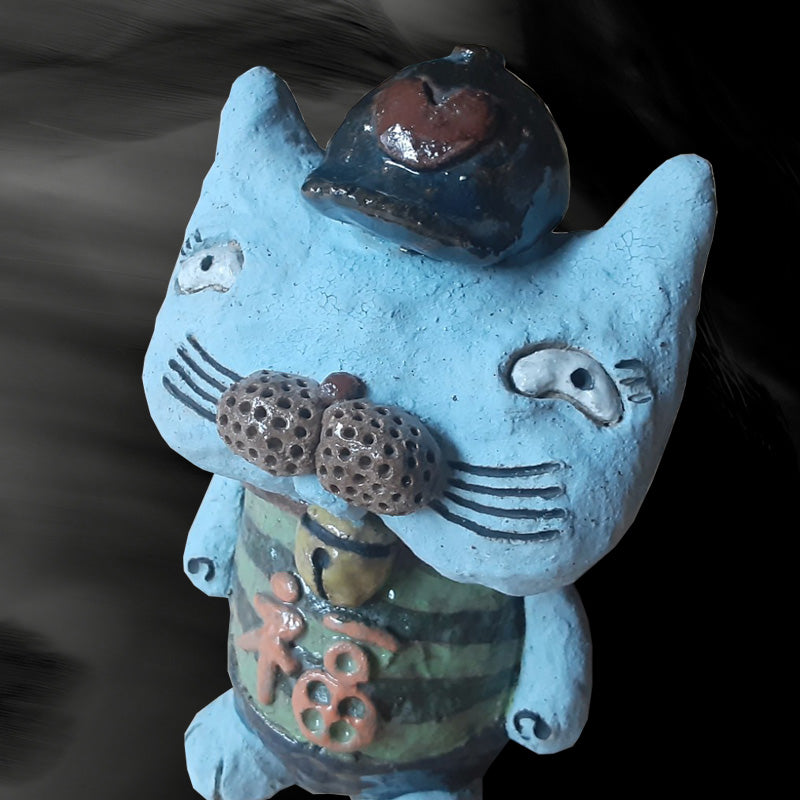 唐津焼 鈴猫シリーズ(福猫) 猫 ねこ ネコ 置物 飾り かわいい おもしろ 
