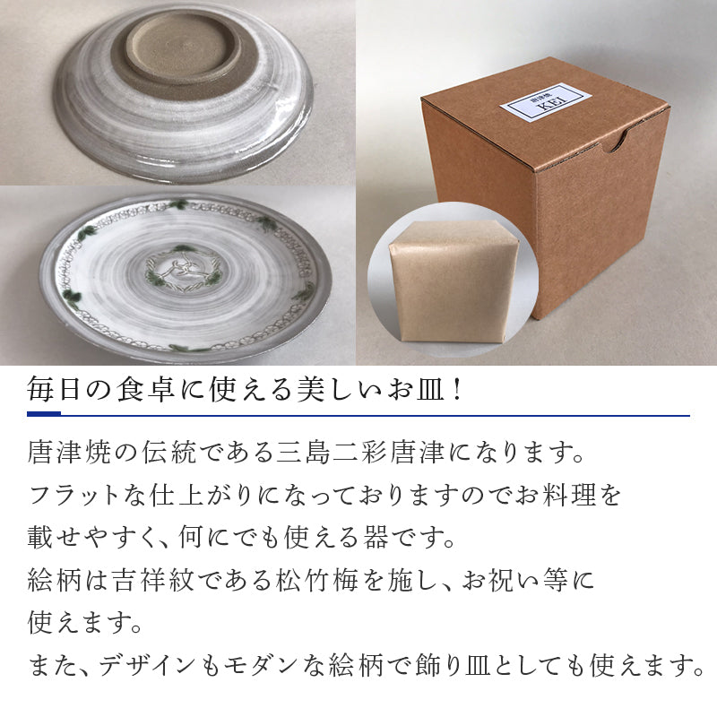 唐津焼 三島二彩7寸皿 食器 平皿 うつわ 器 おしゃれ ギフト